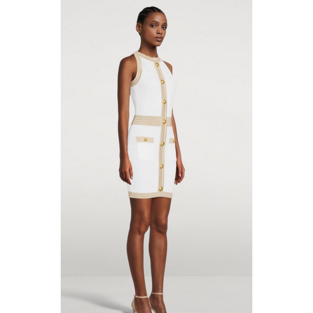 Balmain White Viscose Dress - Dresses - For Women - GlamSteals