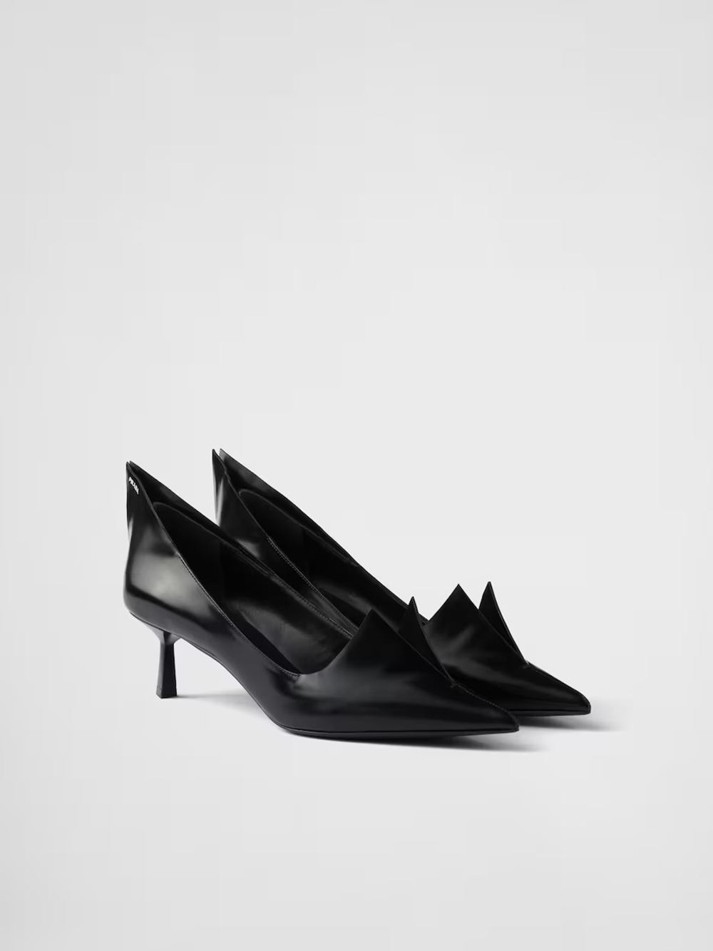 Prada Black Leather Brushed Pumps