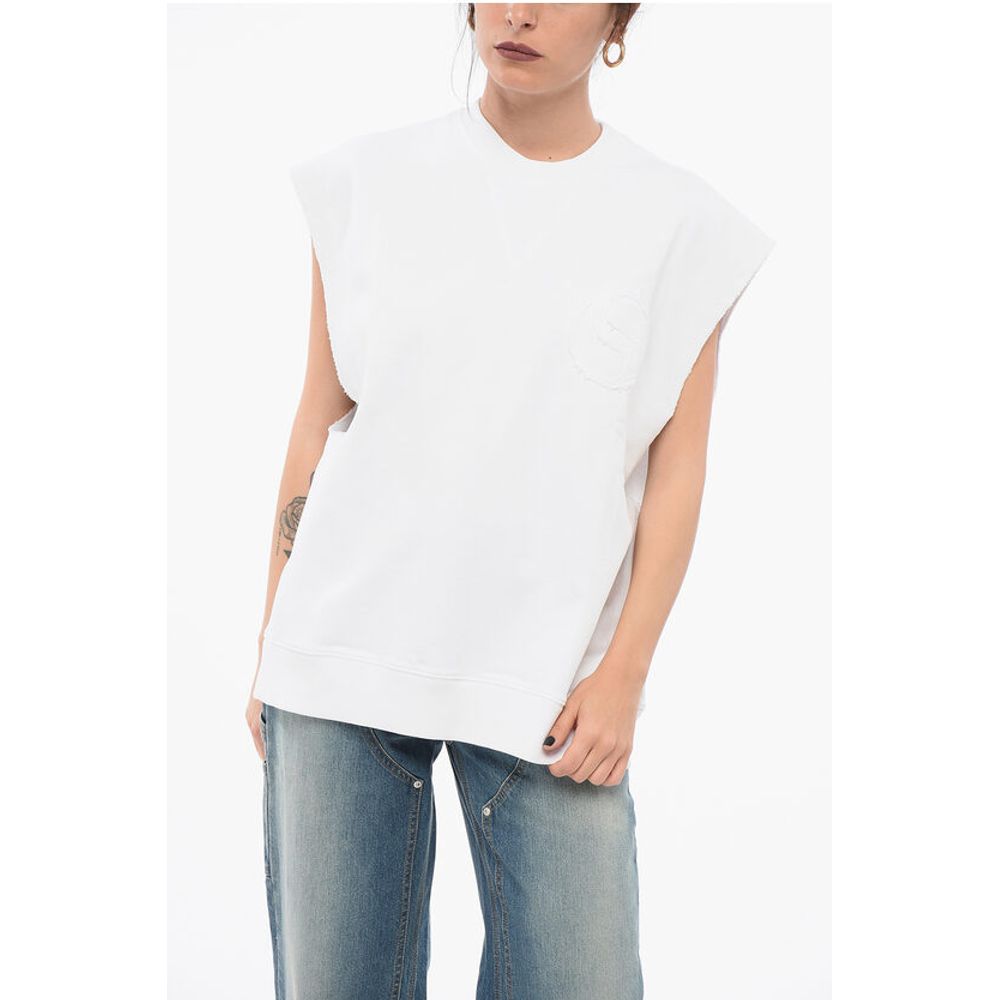 Stella Mccartney Cotton Brushed Sleeveless Sweat-Shirt With Logo Patch