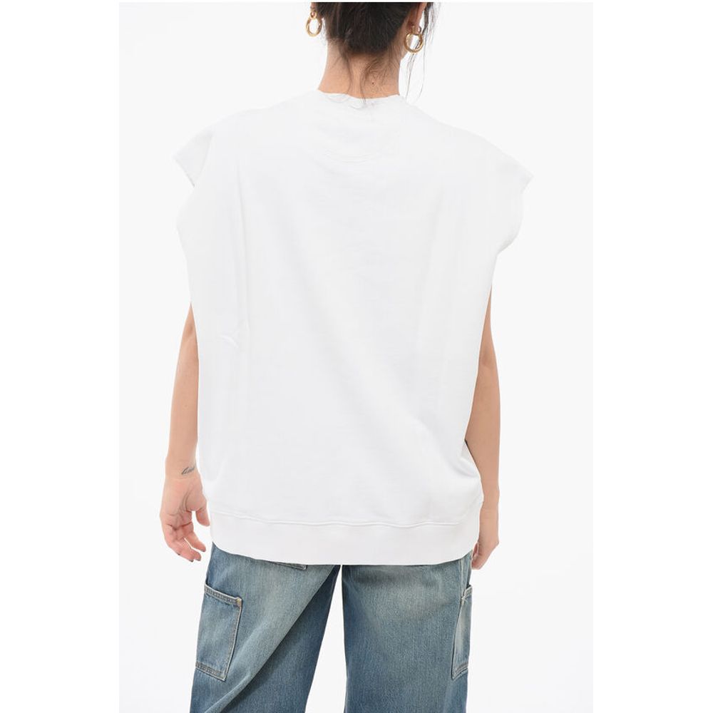 Stella Mccartney Cotton Brushed Sleeveless Sweat-Shirt With Logo Patch