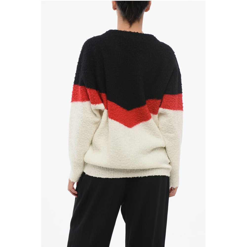 Stella Mccartney Wool Crew Neck Blend Pullover With Color Block Design