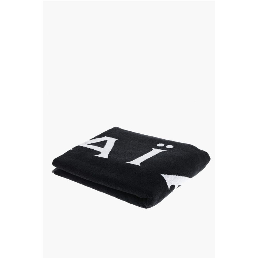 Alaïa Cotton Terry Beach Towel With Contrasting Logo