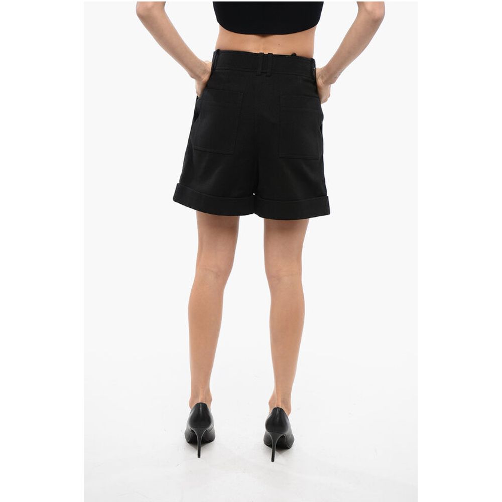 Balmain Cotton Single Pleated Tweed Shorts