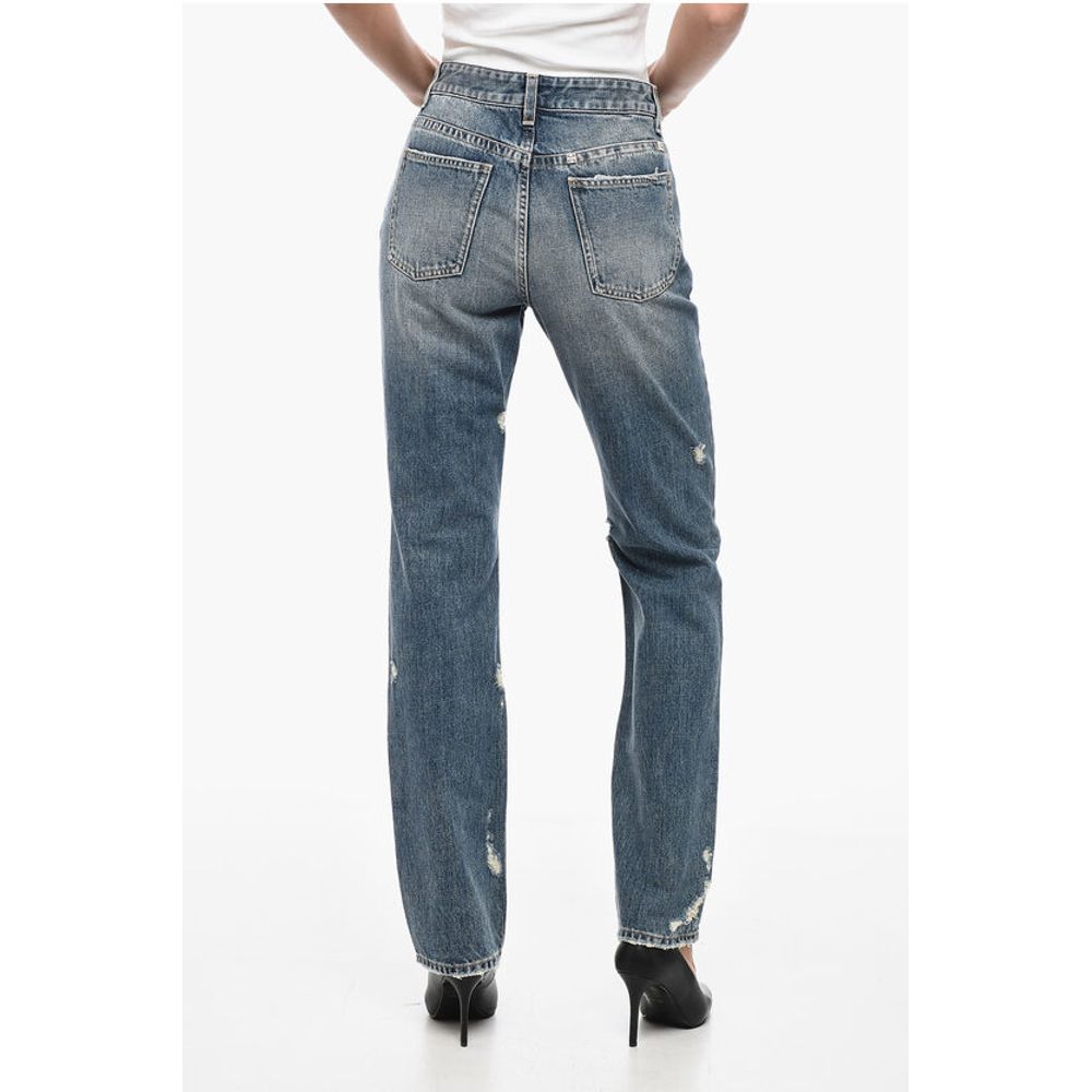 Givenchy Cotton Distressed Slim Fit Denims With Jewel Details 18Cm
