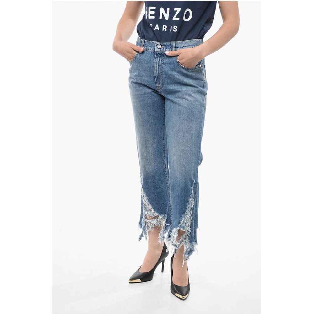 Stella Mccartney Cropped Fit Denims With Distressed Bottom 24Cm