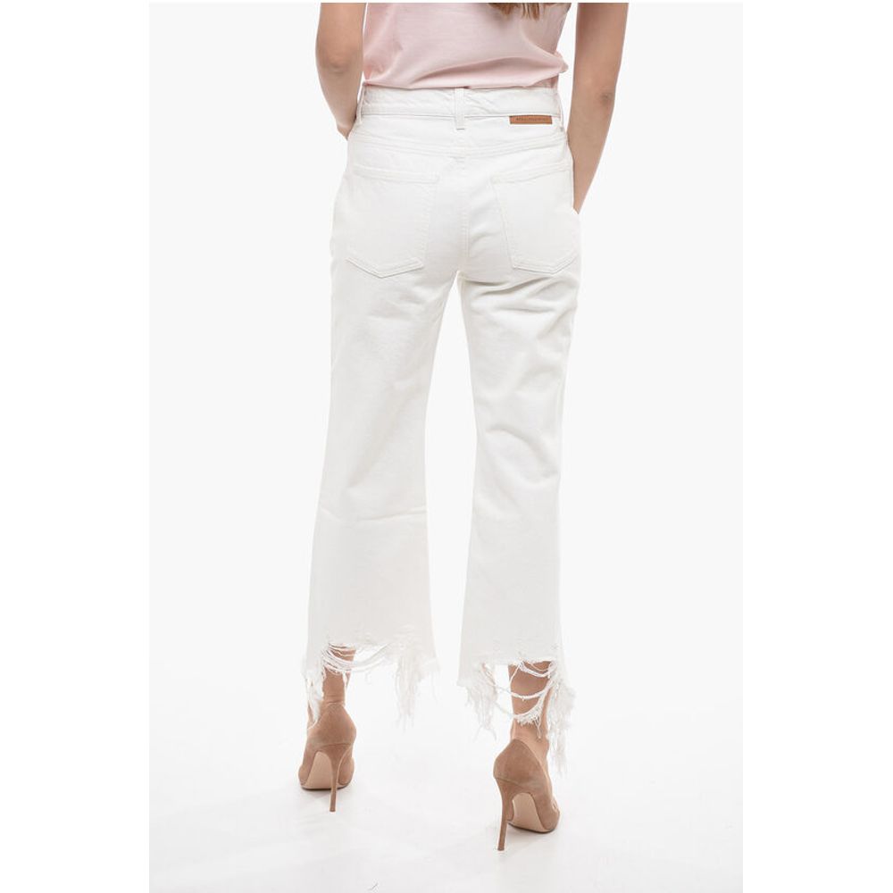 Stella Mccartney Cropped Fit Denims With Distressed Bottom 24Cm