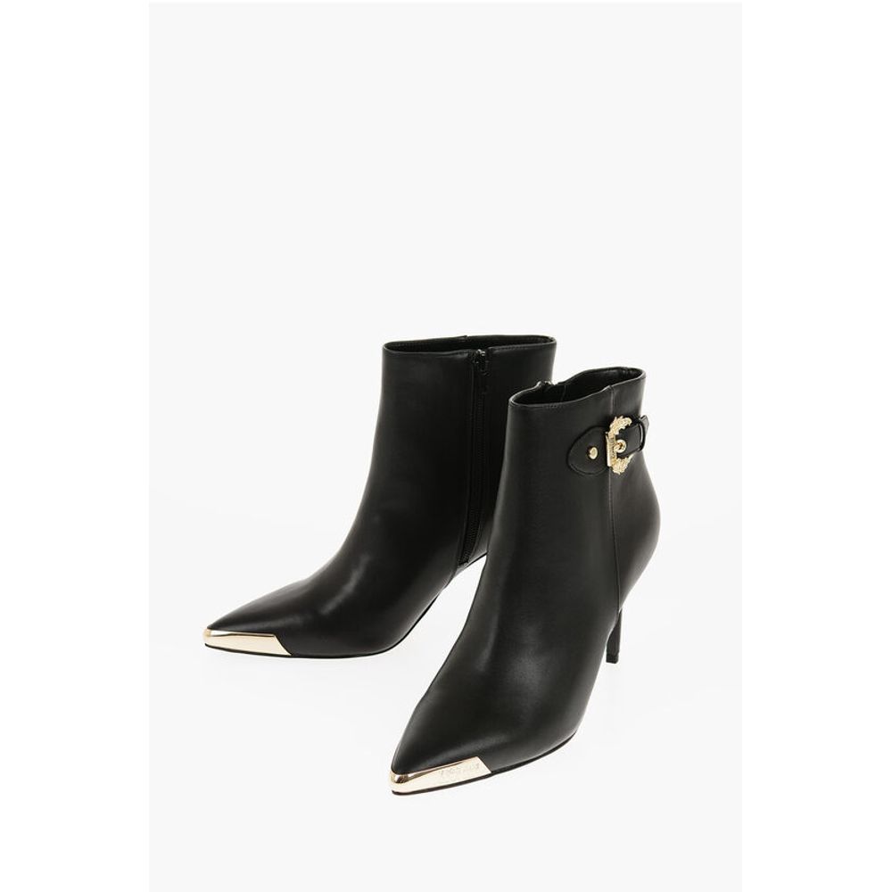 Versace Leather Jeans Couture Faux Scarlett Booties With Side Zip An