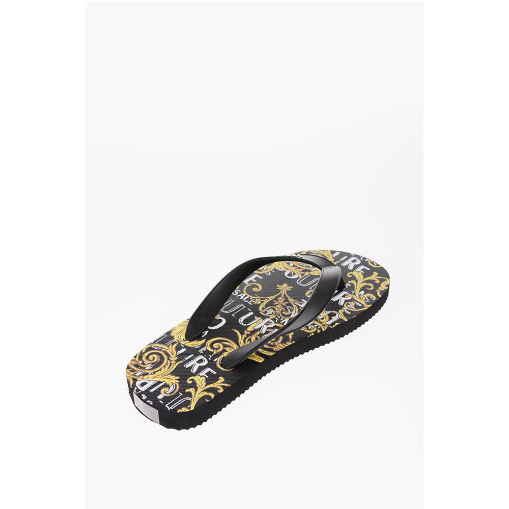 Versace Jeans Couture Baroque Printed Rubber Flip Flops