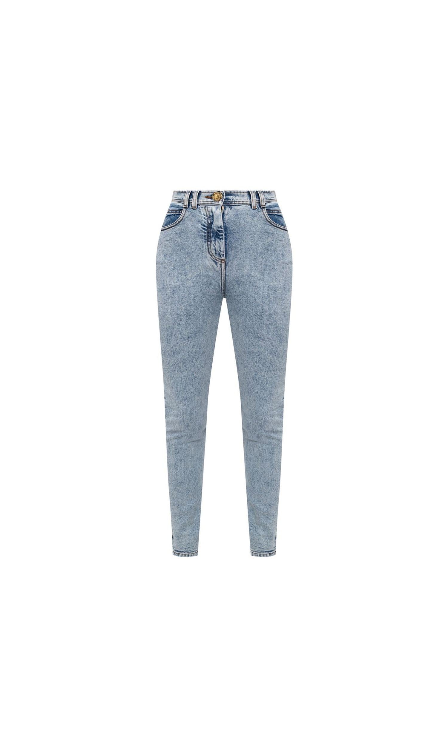 Balmain Blue Cotton Jeans & Pant