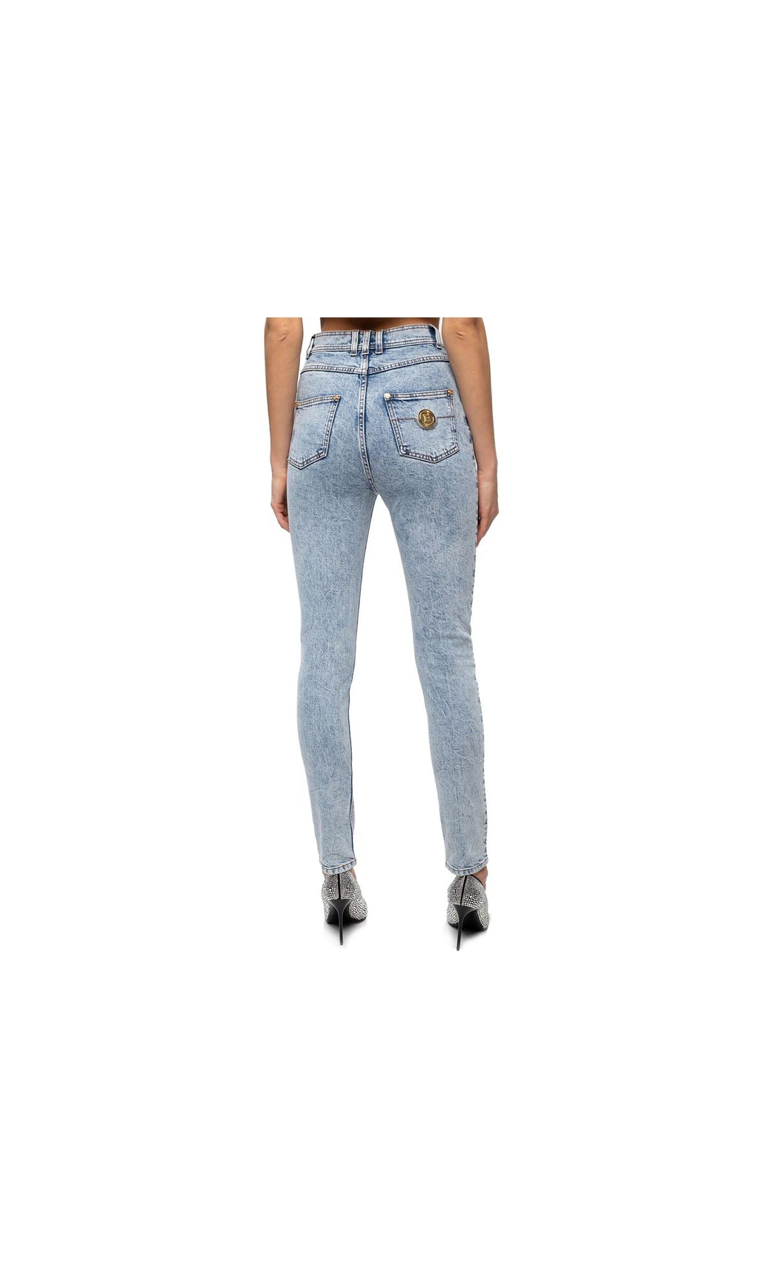 Balmain Blue Cotton Jeans & Pant