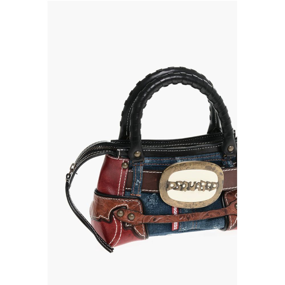Dsquared² Patchwork Handbag With Logoed Buckle