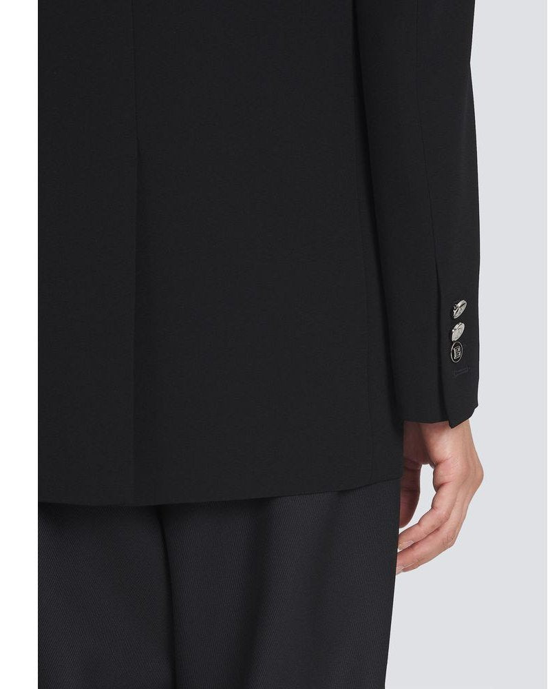 Balmain Black Viscose Women Blazer Glam Steals