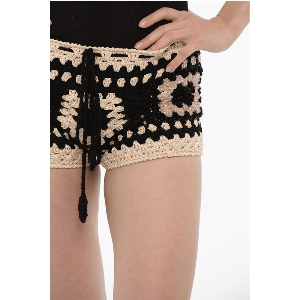 Matimì Crochet Shorts With Sequined Details