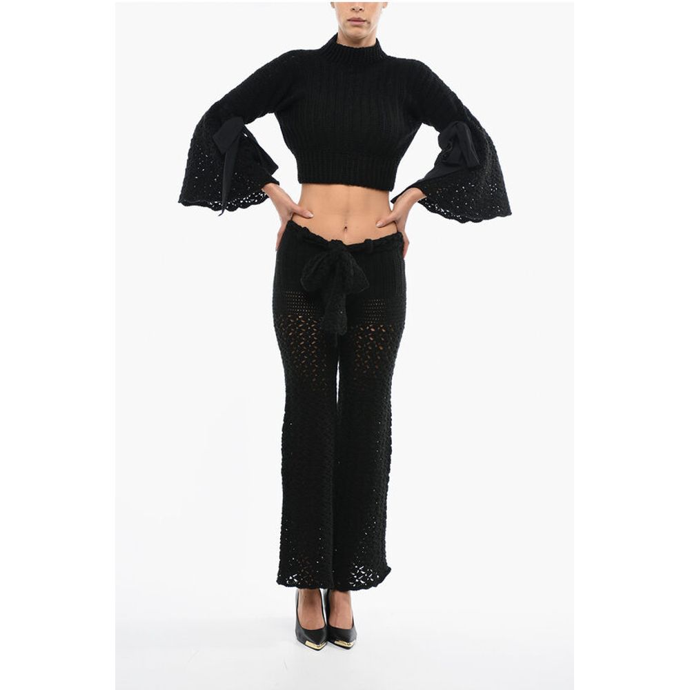 Matimì Knitted Openwork Trouser With Wide Leg