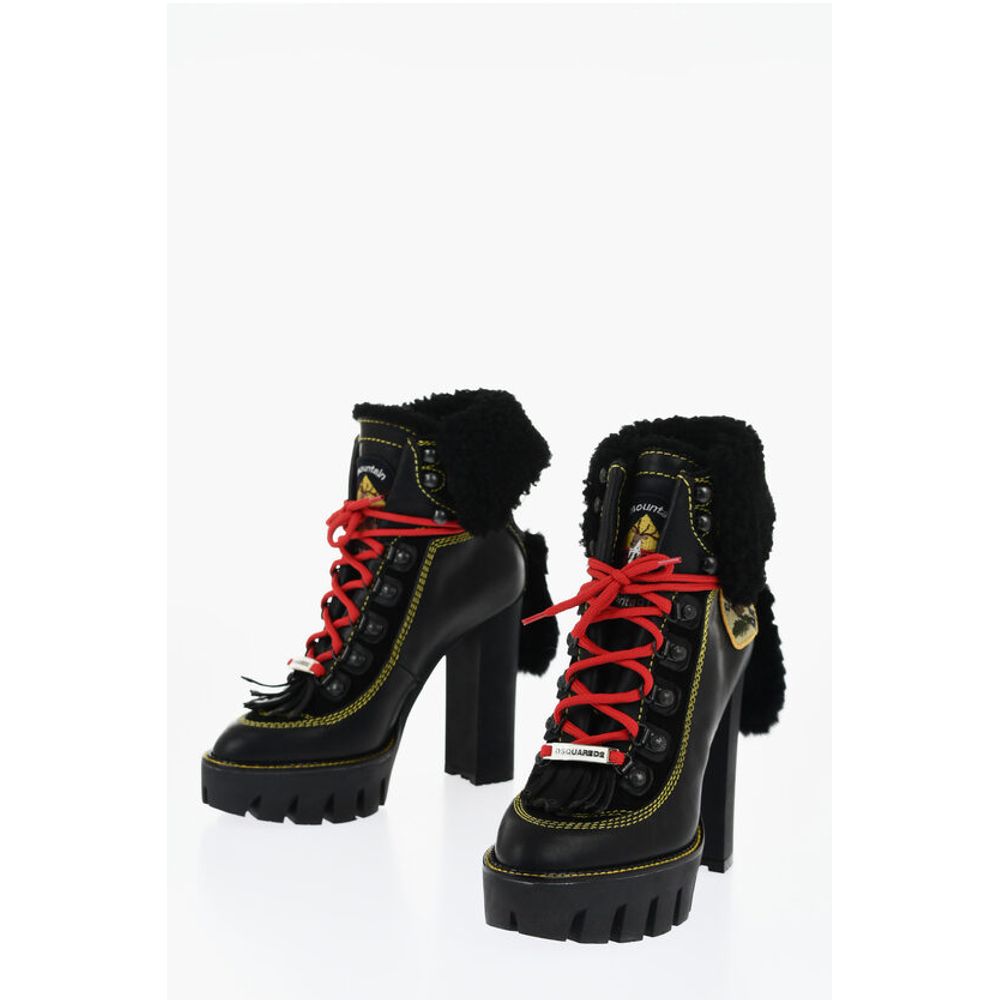 Dsquared² Leather Canada Hike Platform Boots With Carrion Sole 13Cm