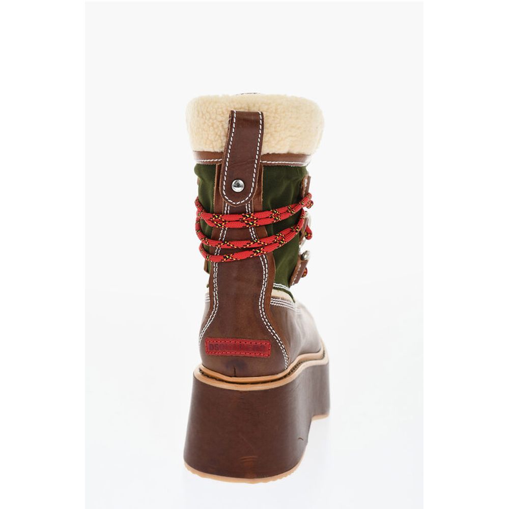 Dsquared² Wood Effect Sole Canada Hiking Platform Boots