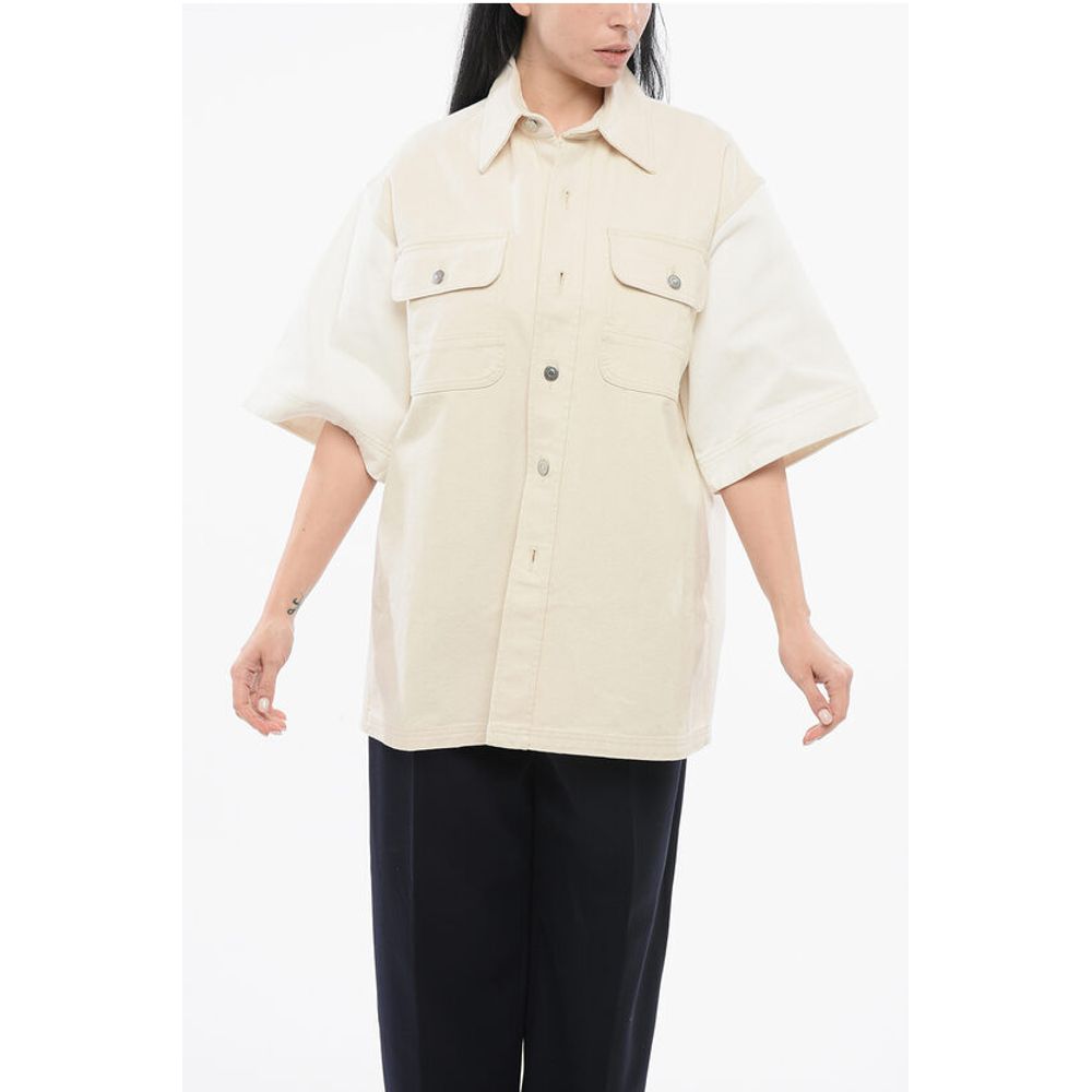 Stella Mccartney Denim Overshirt With Contrasting Sleeves