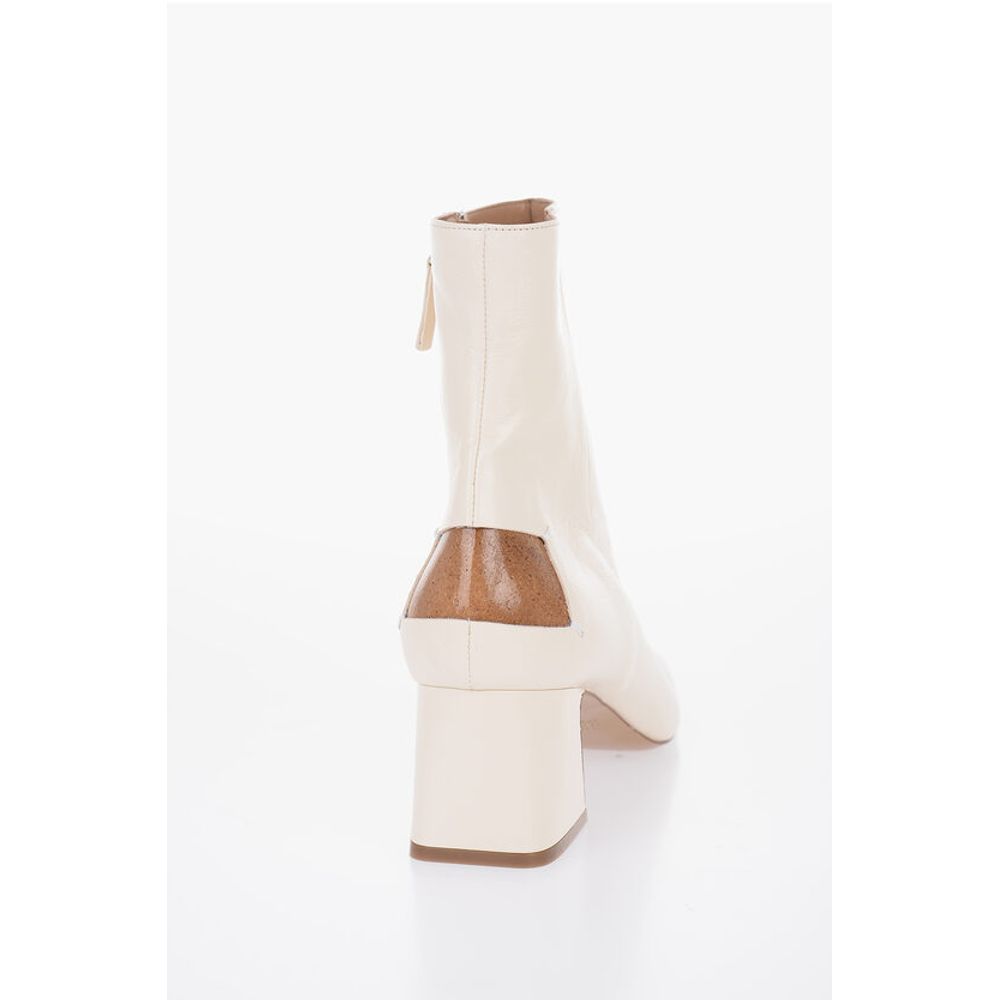 Maison Margiela Leather Boots With Cut Out Detail Heel 6 Cm