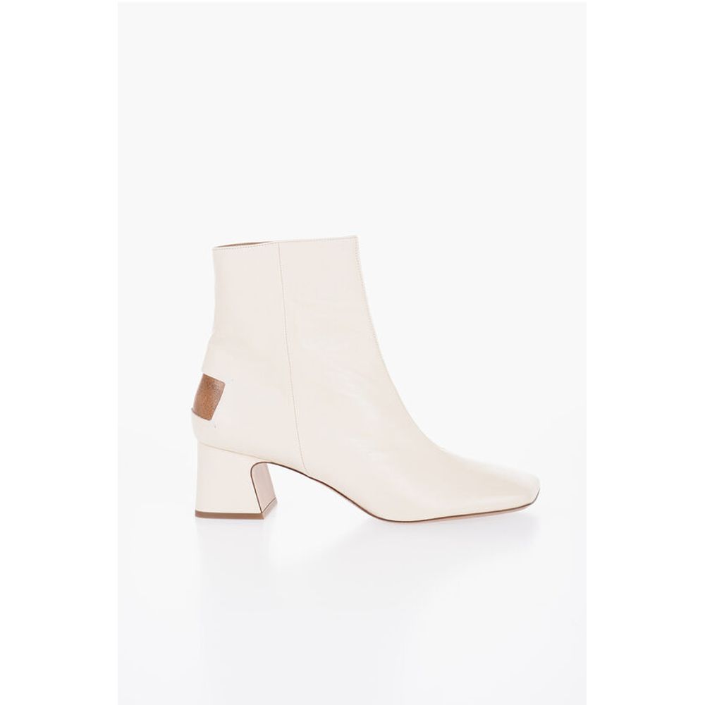 Maison Margiela Leather Boots With Cut Out Detail Heel 6 Cm