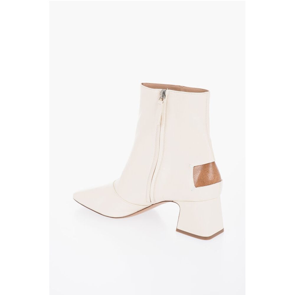 Maison Margiela Leather Boots With Cut Out Detail Heel 6 Cm