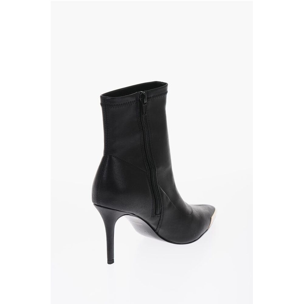 Versace Leather Jeans Couture Faux Point Toe Boots 8Cm