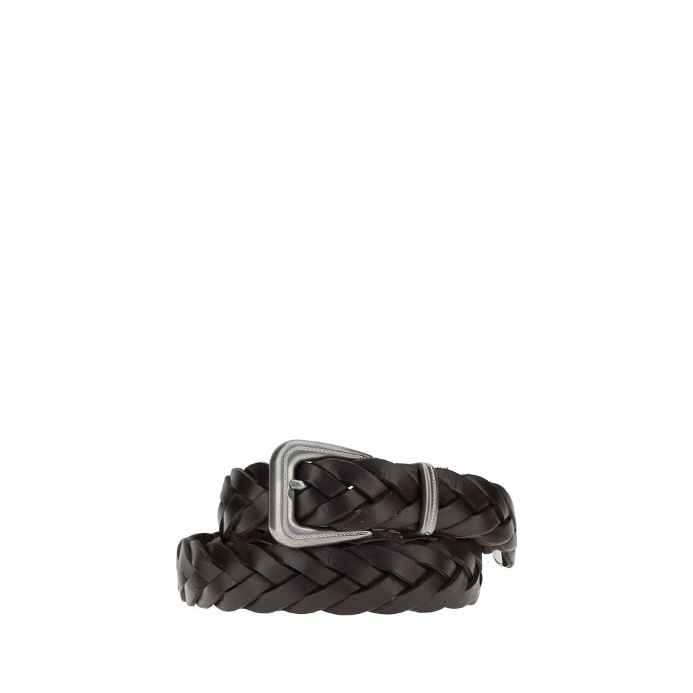 Brunello Cucinelli Leather Woven Belt
