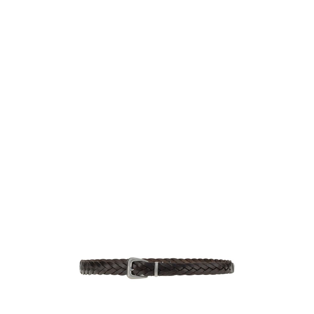 Brunello Cucinelli Leather Woven Belt