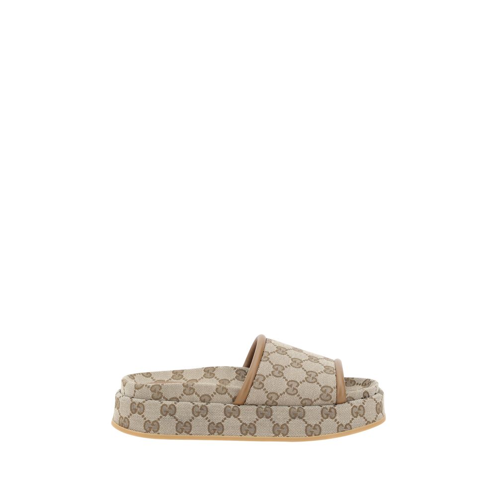 Gucci Gg Pattern Platform Sandals