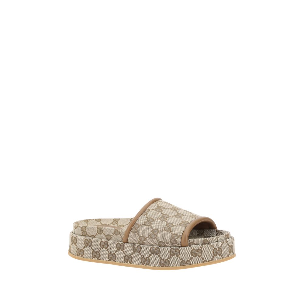 Gucci Gg Pattern Platform Sandals