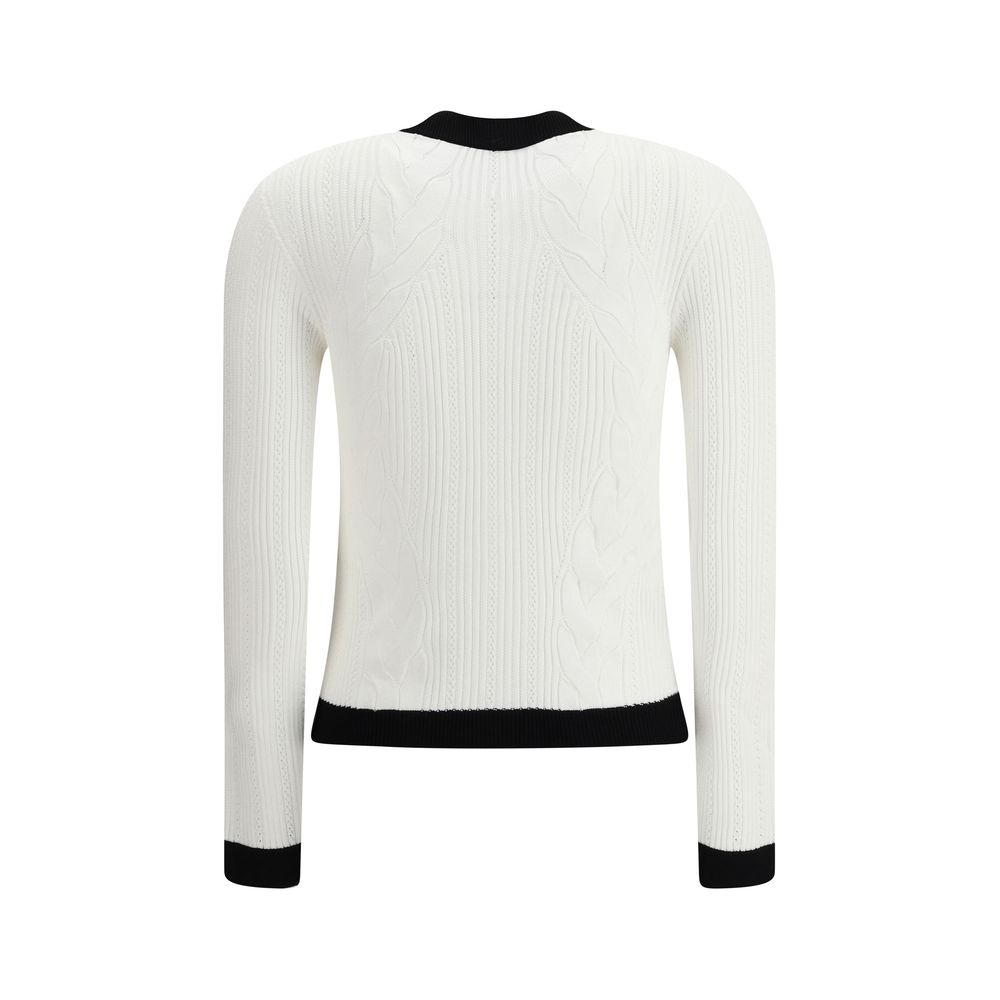 Balmain Ls Buttoned Torsade Knit Cardigan