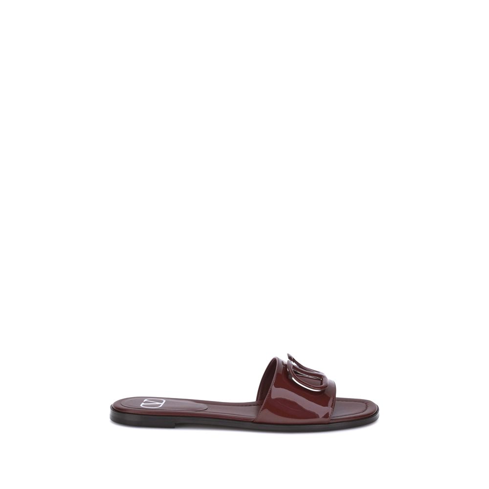 Valentino Garavani Patent Leathe Vlogo Slide Sandals