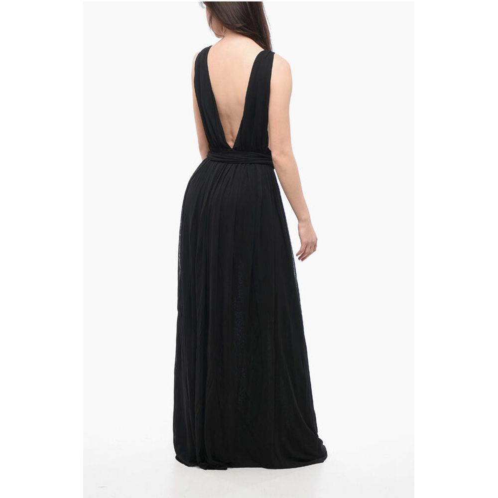 Saint Laurent Pleated Dress With Chain Detail