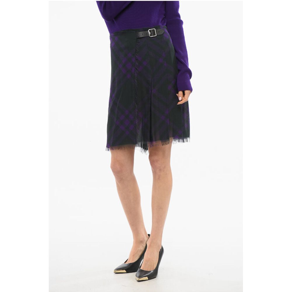 Burberry Silk Pleated Wrap Skirt