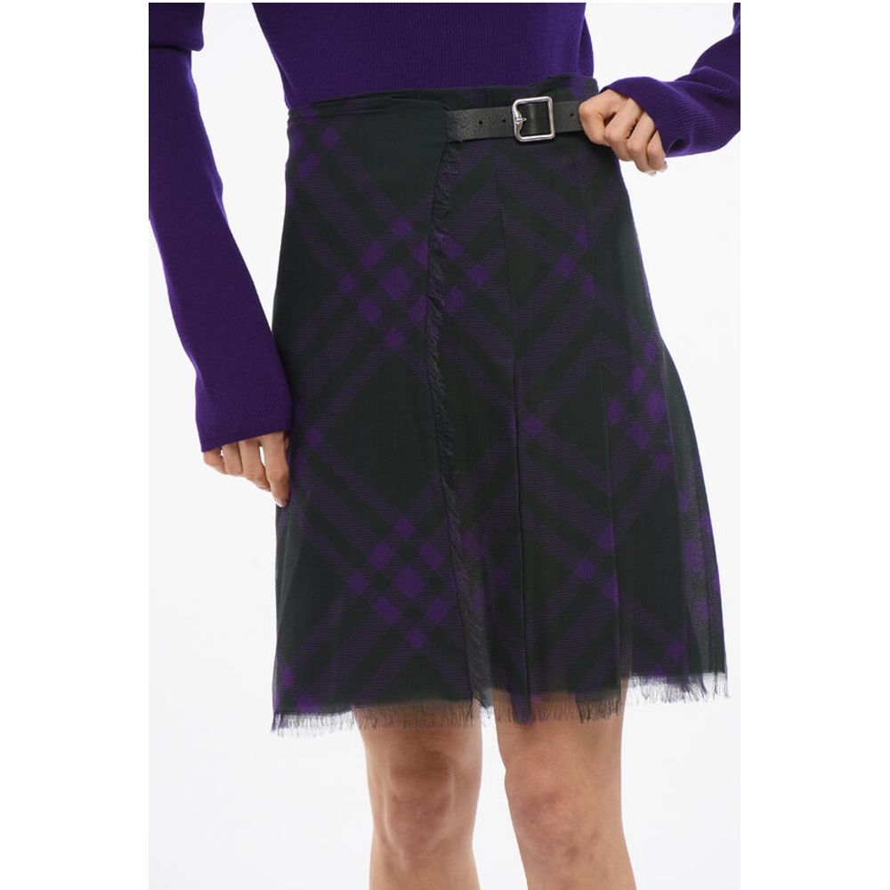 Burberry Silk Pleated Wrap Skirt