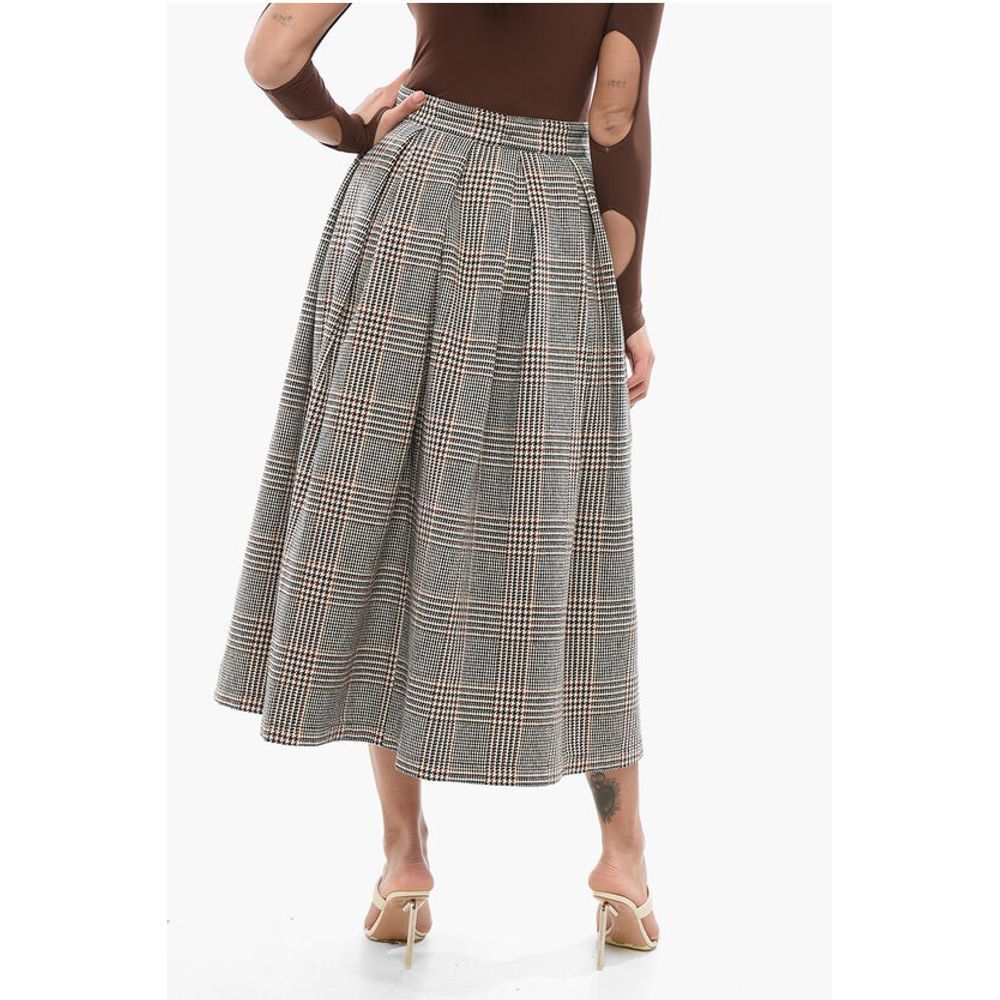 Department 5 Houndstooth Motif Lamp Pleated Skirt