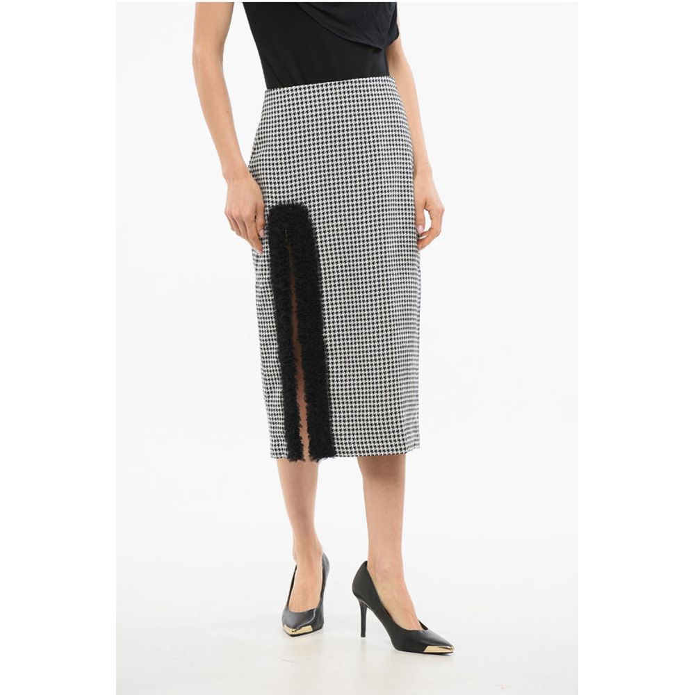 Viktor & Rolf Houndstooth Pencil Skirt With Tulle Detail