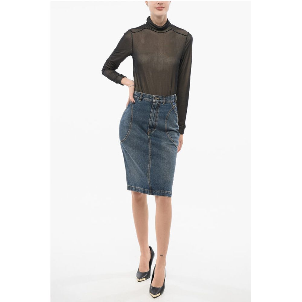 Alaïa Denim Pencil Skirt