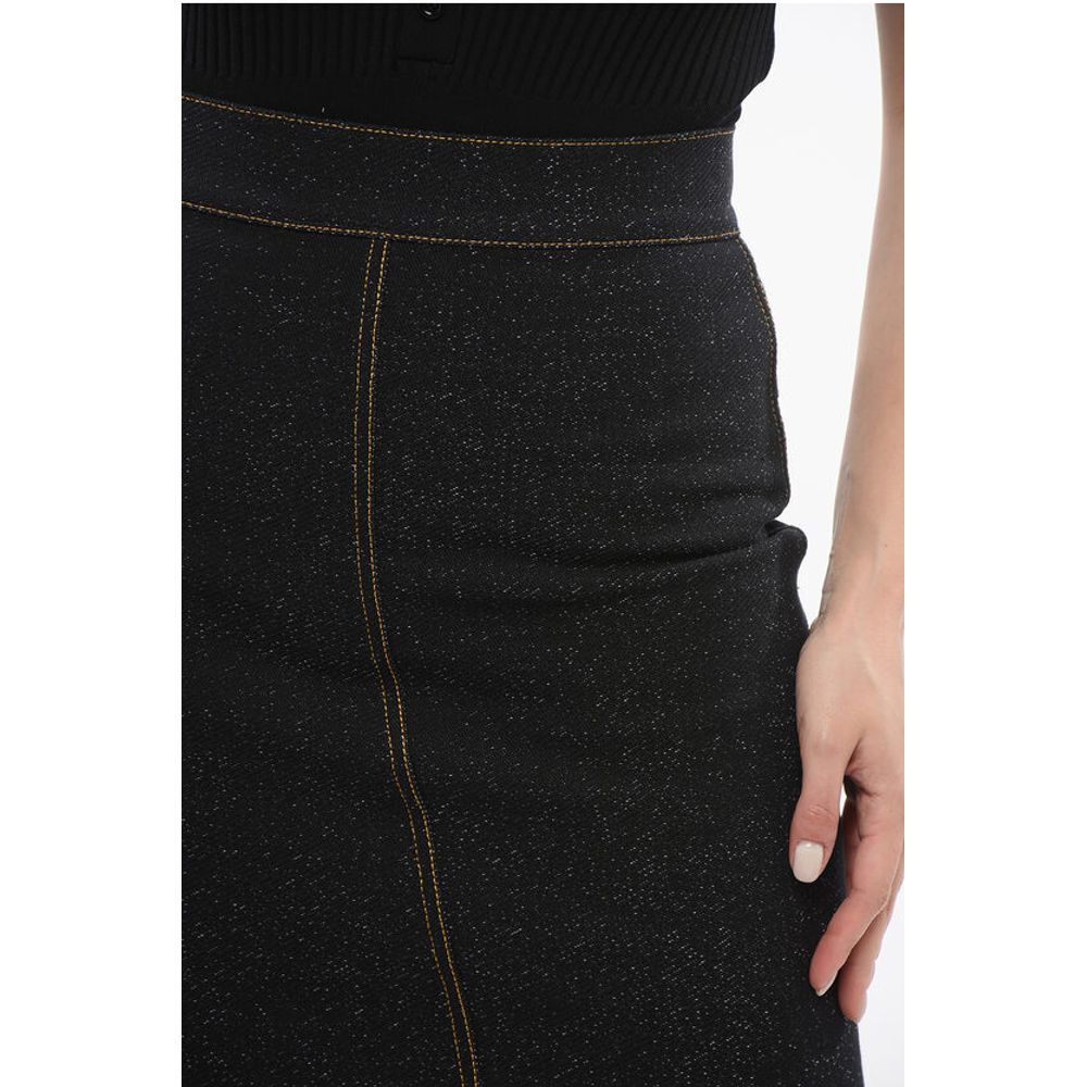 Alaïa Denim Pencil Skirt With Dark Wash