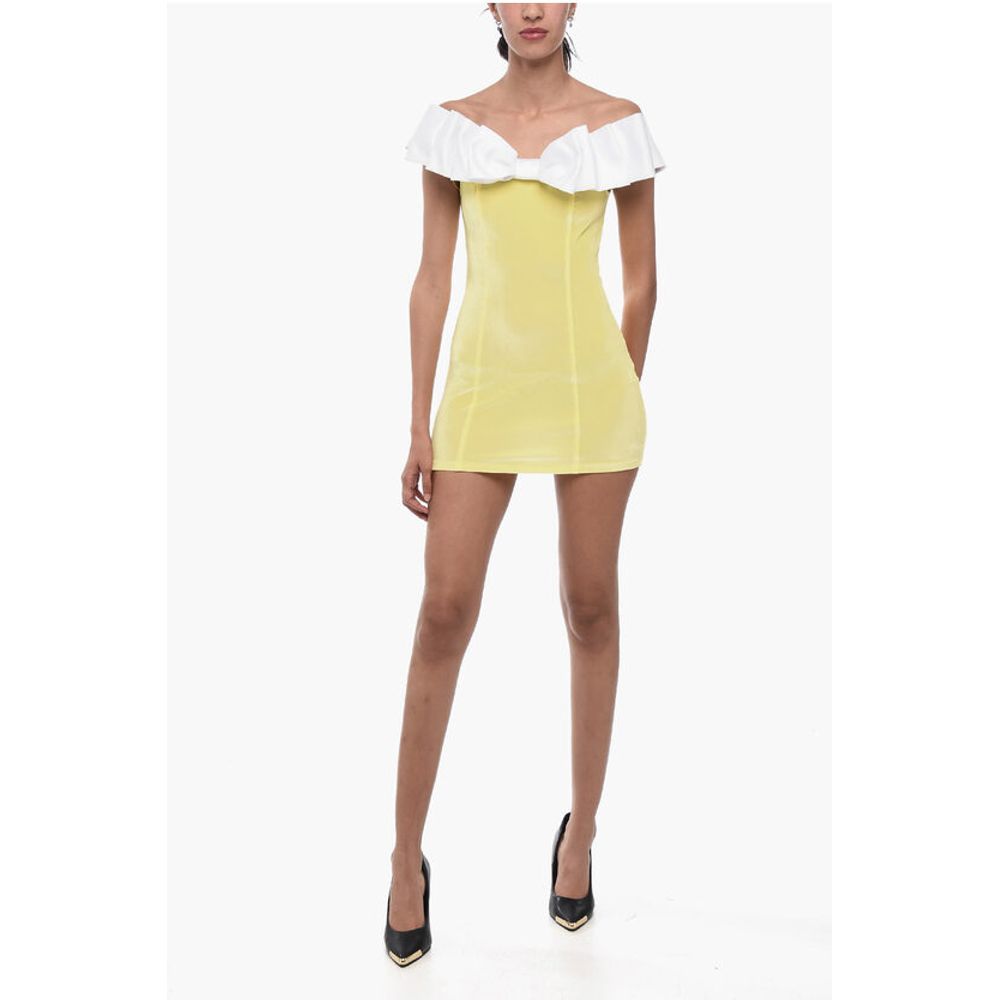 Adriana Hot Couture Bodycon Chenille Mini Dress With Maxi Bow