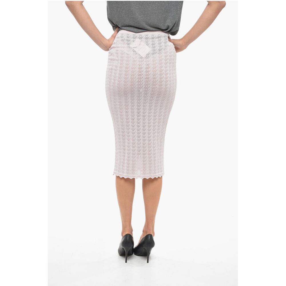 Alessandra Rich Herringbone Lurex Pencil Skirt