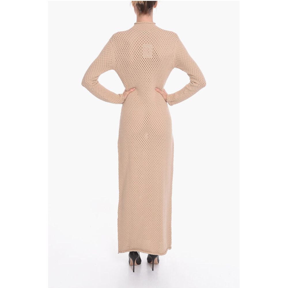 Aeron Viscose Knit Shela Long Dress With Turtleneck