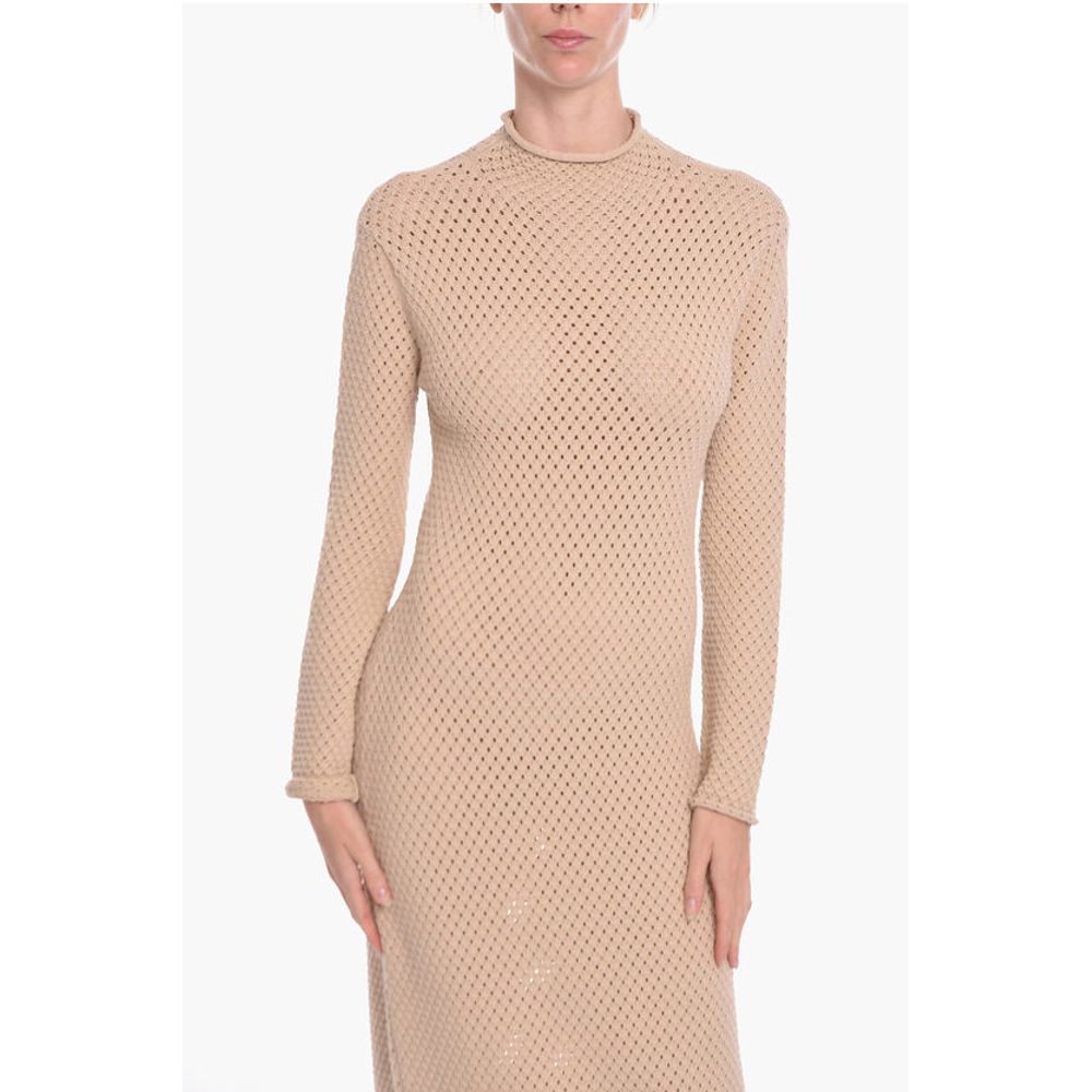 Aeron Viscose Knit Shela Long Dress With Turtleneck