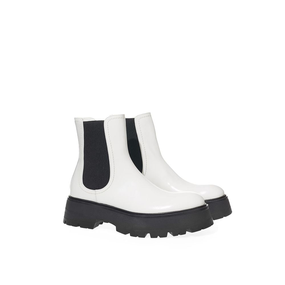 Alexander Mcqueen Black and White Leather Boot