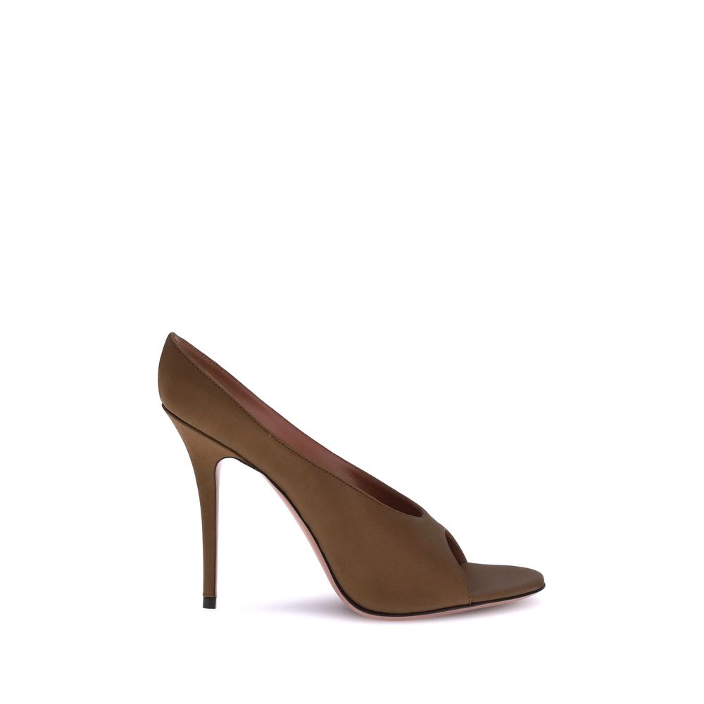 Amina Muaddi Satin Anok Sandals