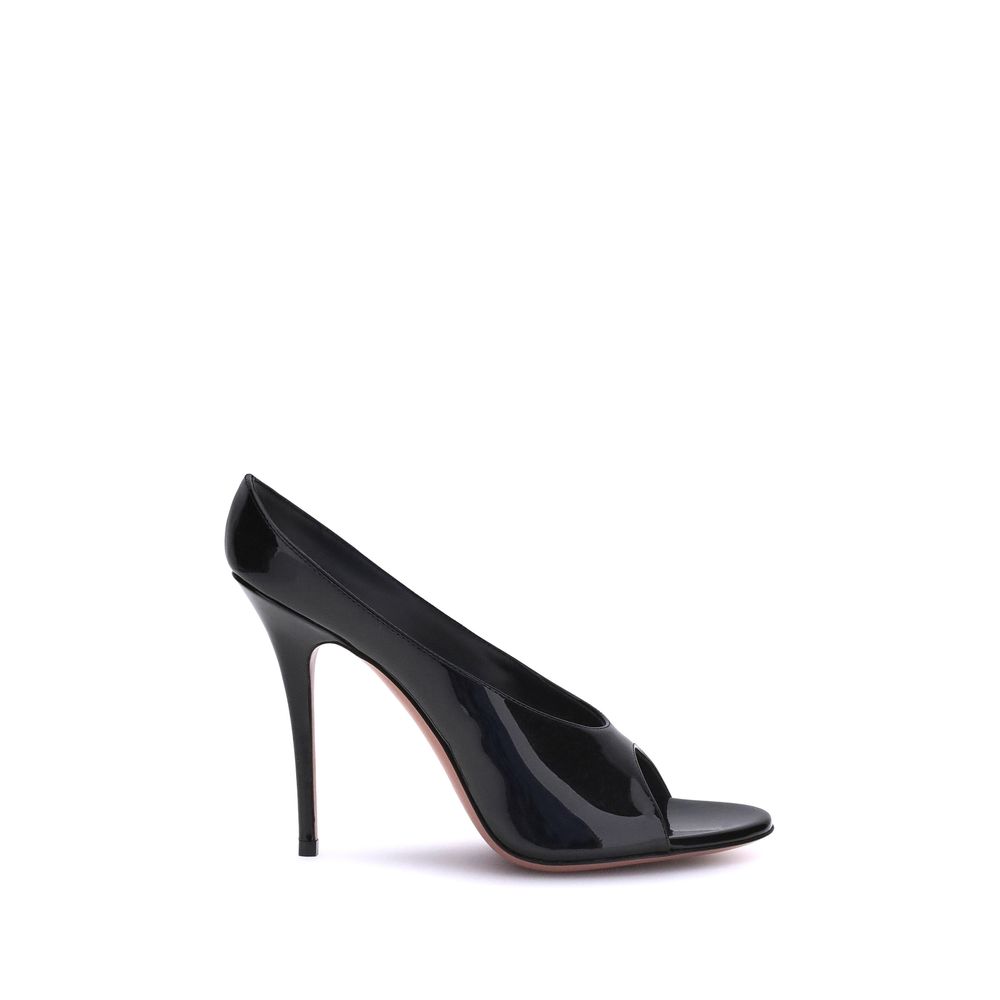 Amina Muaddi Leather Anok Sandals
