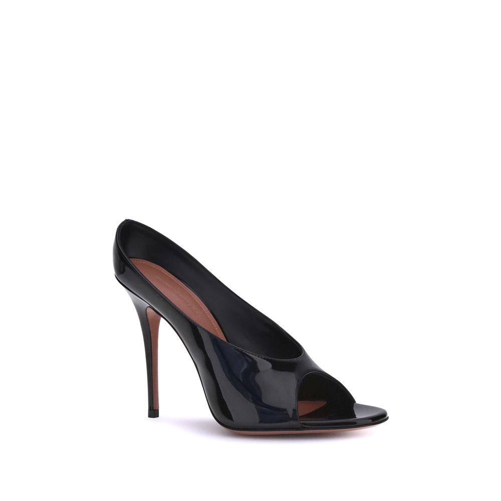 Amina Muaddi Leather Anok Sandals