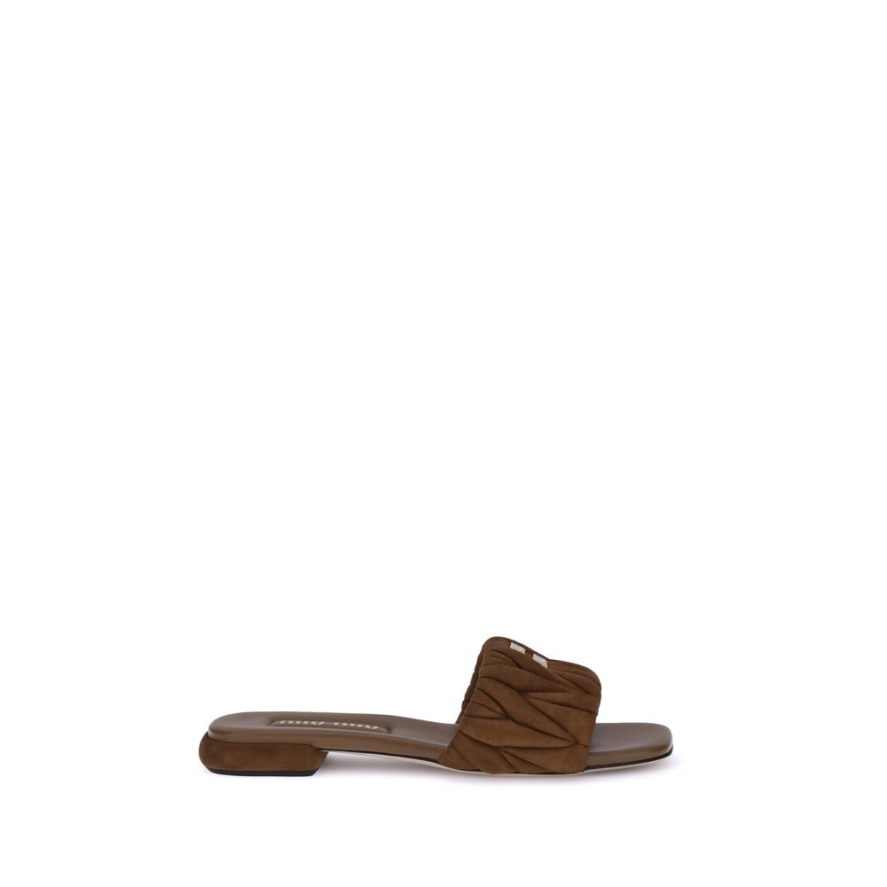 Miu Miu Leather Matelassé Nappa Sandals