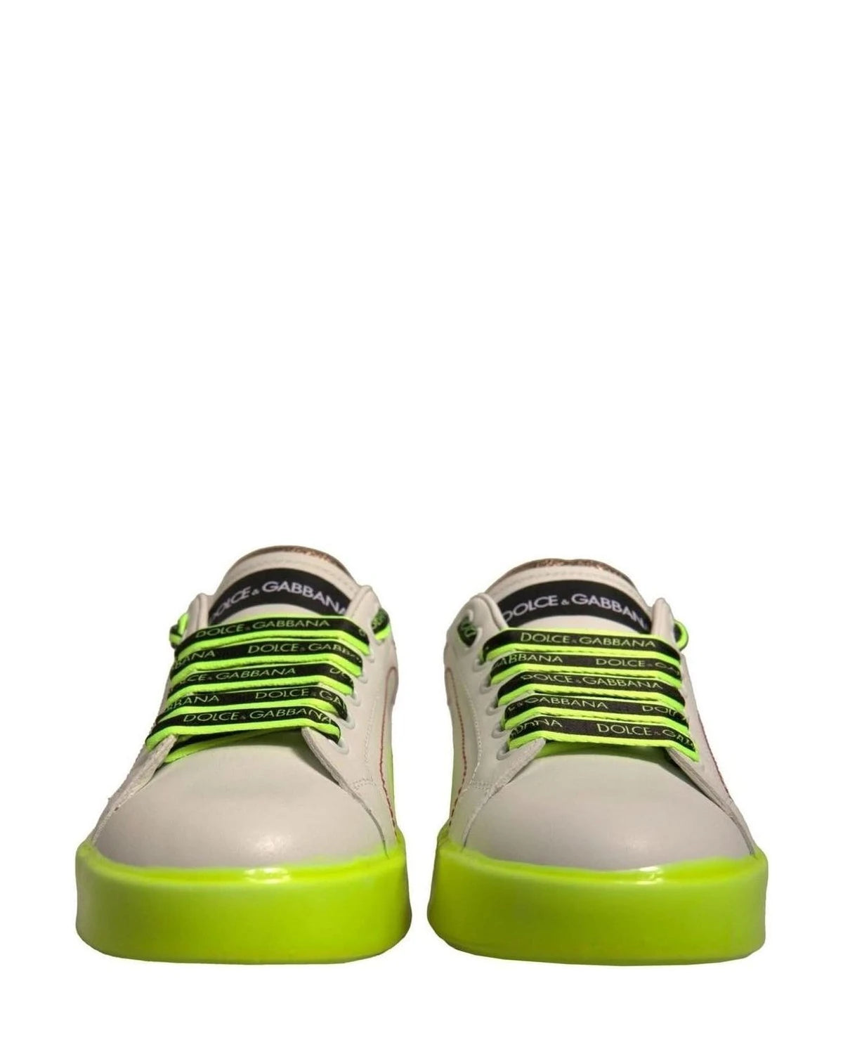 Dolce & Gabbana White Portofino Leather Sneakers Shoes Sneakers