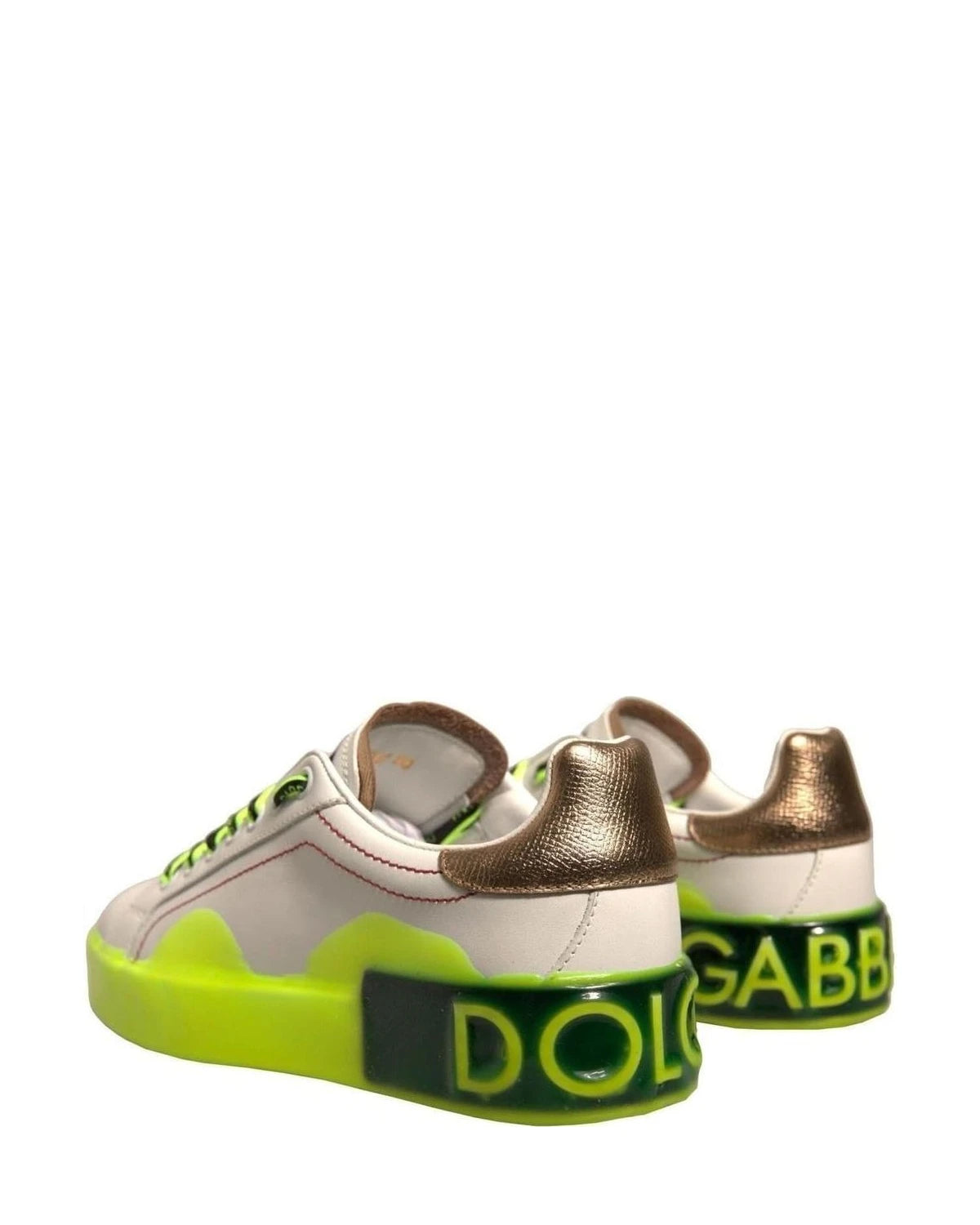 Dolce & Gabbana White Portofino Leather Sneakers Shoes Sneakers
