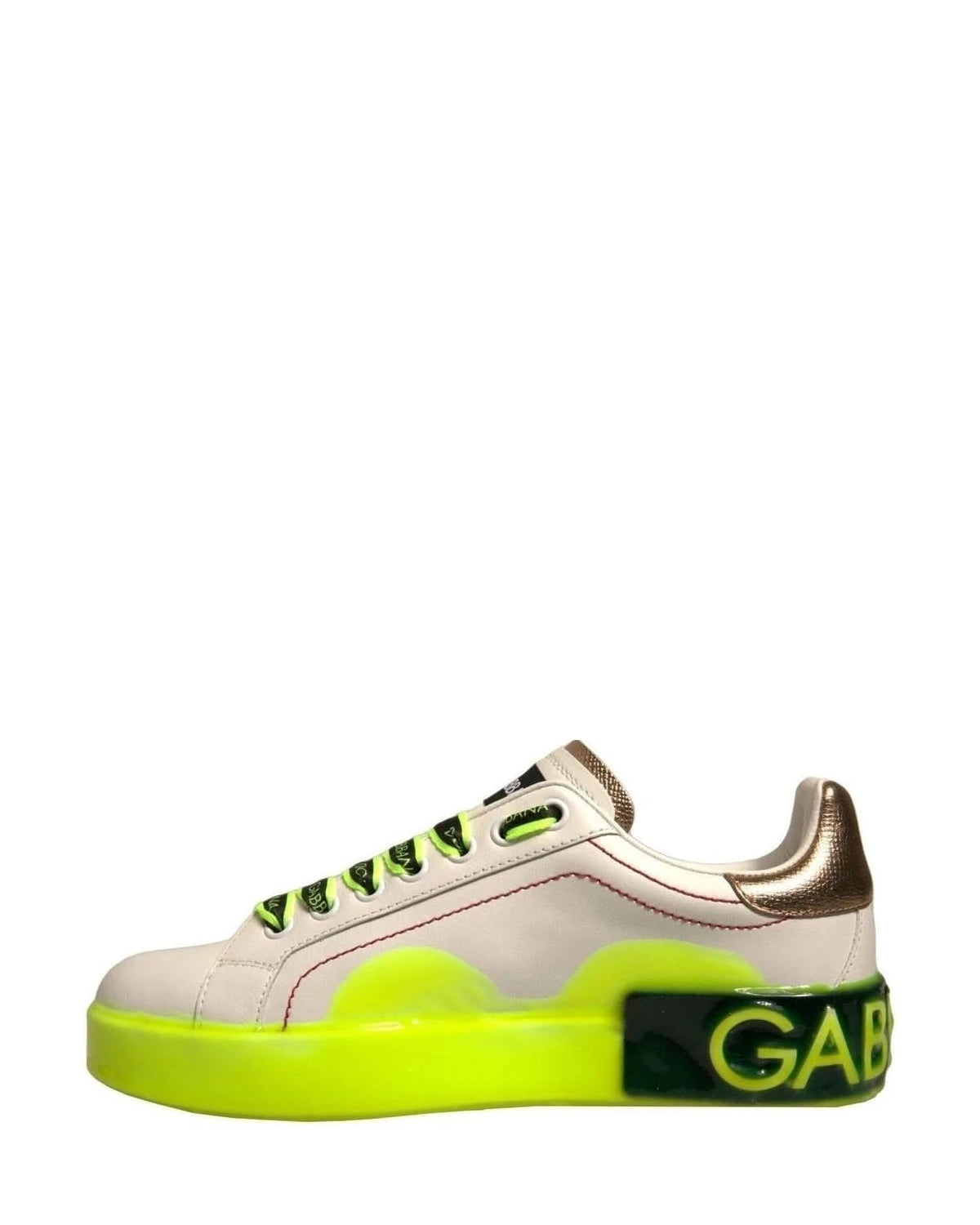 Dolce & Gabbana White Portofino Leather Sneakers Shoes Sneakers